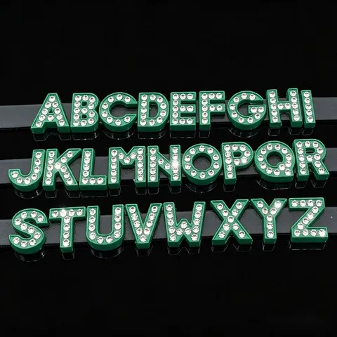 Perles Vrac en Alliage Strass Lettre Anglaise Colorée Accessoires Bijoux DIY