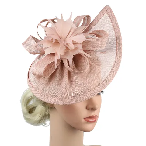 Vintage Fascinator Hat For Women Satin Mesh Feather Headband Retro Kentucky Derby Bridal Headwear For Wedding Party Tea Party Hair Accessory