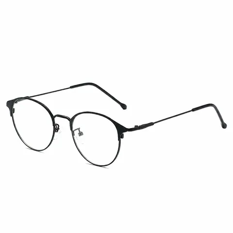 Retro Round Metal Eyeglass Frame For Women Men Anti Blue Light Photochromic Optical Glasses Minimalist Clear Lens Glasses Frame