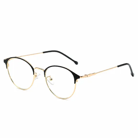 Retro Round Metal Eyeglass Frame For Women Men Anti Blue Light Photochromic Optical Glasses Minimalist Clear Lens Glasses Frame