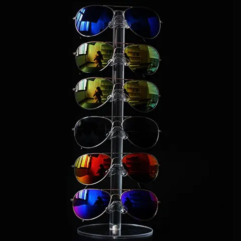 Clear Acrylic Sunglasses Display Stand Multi Tier Eyeglass Organizer Eyewear Holder Retail Showcase Stand