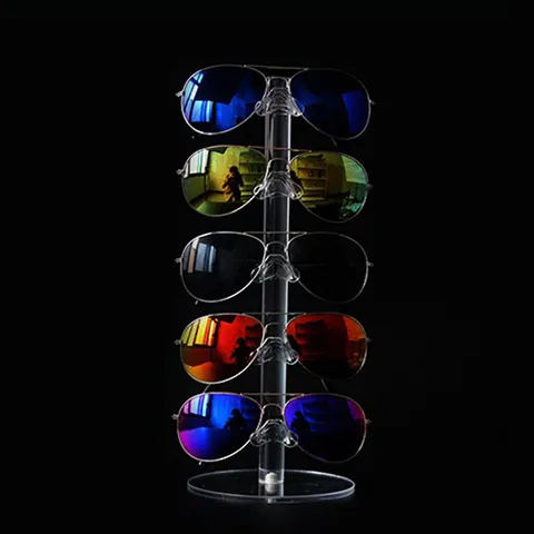 Clear Acrylic Sunglasses Display Stand Multi Tier Eyeglass Organizer Eyewear Holder Retail Showcase Stand