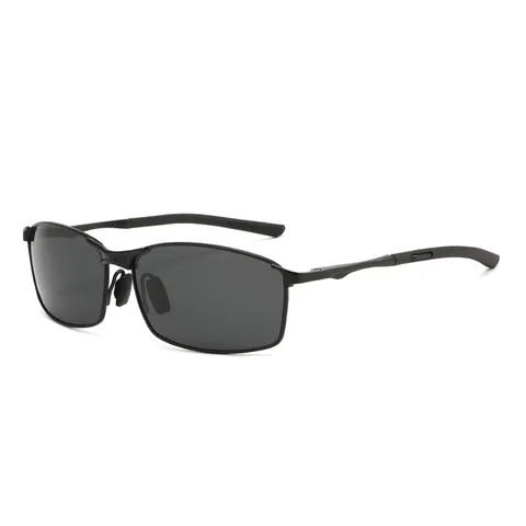 Occhiali da Sole Fotocromatici Polarizzati alla Moda da Uomo Montatura Quadrata in Metallo Occhiali da Guida Visione Notturna UV400