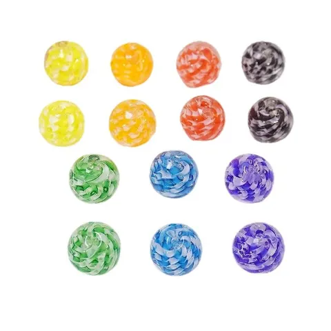 Japanese Style Threaded Glass Beads 12mm Colorful Spiral Round Beads For DIY Jewelry Making Bracelet Accessories