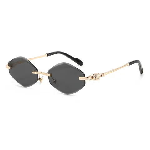 Rimless Polygon Sunglasses For Women Men Fashion Frameless Cut Edge Sun Glasses UV400 Metal Frame Outdoor Driving Eyewear