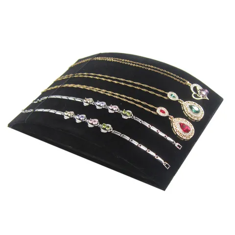 Schwarzer Samt Schmuckpräsentationsständer Halsketten Halter Armband Uhren Organizer Vitrine Regal Für Zuhause