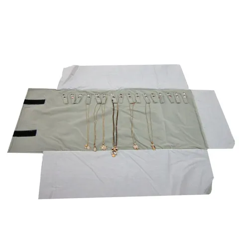 Portable Velvet Jewelry Roll Bag Travel Necklace Bracelet Organizer Exhibition Display Storage Pouch Holder