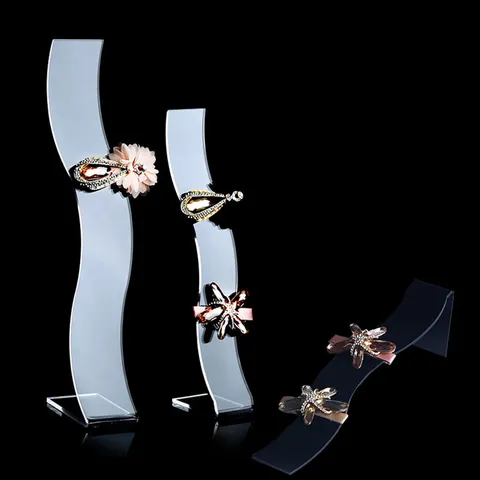Acrylic S-Shape Hair Clip Display Stand Transparent Black Jewelry Organizer Hairpin Storage Rack Holder Showcase