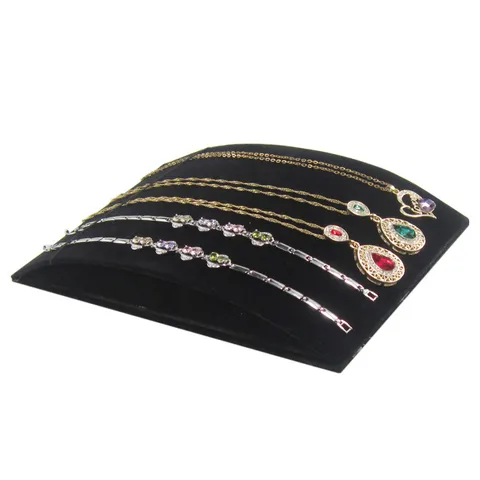 Schwarzer Samt Schmuckpräsentationsständer Halsketten Halter Armband Uhren Organizer Vitrine Regal Für Zuhause