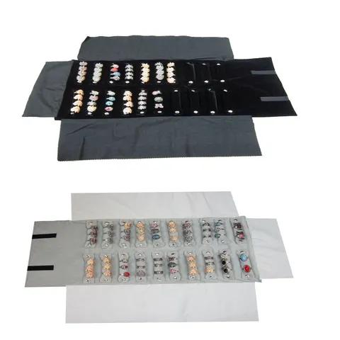 Draagbare Fluwelen Sieraden Roltas Reizen Sieraden Organizer Opbergtas Etui Voor Ringen Oorbellen Display