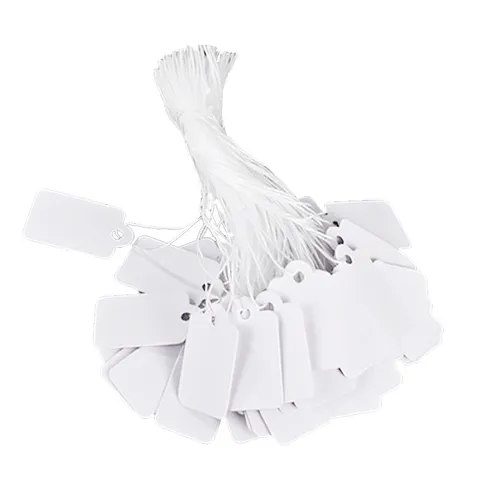Blank White Paper Price Tags With Hanging String Blank Handwrite Price Labels For Jewelry Retail Merchandise Display