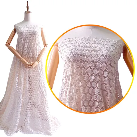 Cotton Embroidered Fabric Hollow Small Plum Blossom Material Water-Soluble Embroidery DIY Garment Accessory