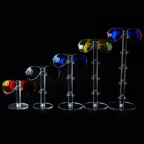 Transparent Acrylic Sunglasses Display Stand Multi Tier Eyewear Storage Rack Retail Counter Glasses Holder Organizer