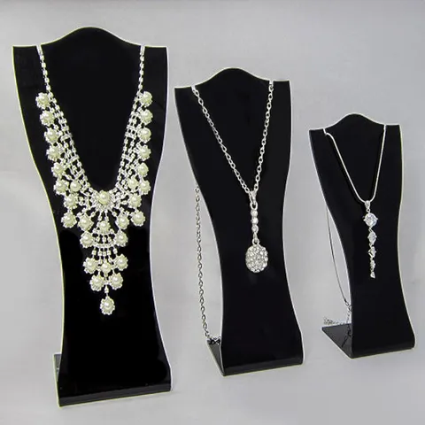 Présentoir de Collier en Acrylique Support de Bijoux Organisateur Vitrine Pour Chaînes Pendentifs Magasin