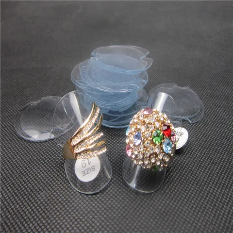 Plastic Ring Display Stand Round Jewelry Holder Tray Transparent Black Frosted Organizer For Retail Store And Showcase