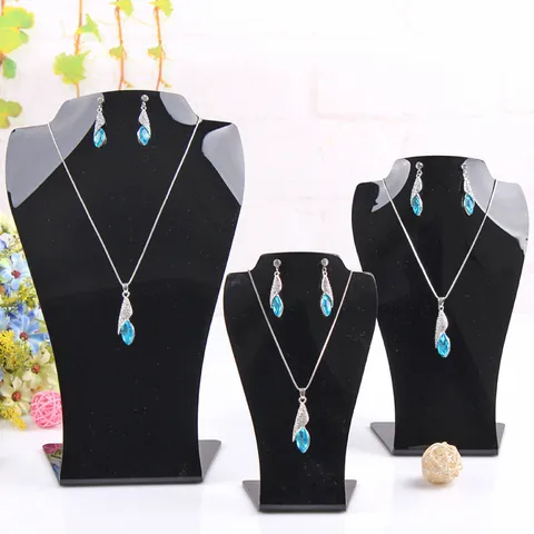 Présentoir de Collier de Boucle d'Oreille en Acrylique Support de Bijoux Mannequin Buste Vitrine Organisateur