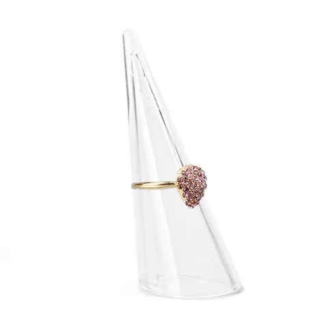 Plastic Cone Ring Display Stand Transparent White Black Jewelry Ring Holder For Store Counter Showcases Retail Jewelry Display