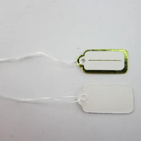 Blank Paper Price Tags Small Gold Rim Jewelry Hanging Tags Blank Price Labels For Jewelry Display And Retail Marking