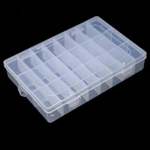 Transparante Kunststof Opbergdoos 24 Vakken Afneembare Organizer Container Voor Sieraden Kralen Ambacht Kleine Onderdelen