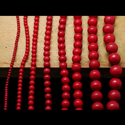 Red Cracked Synthetic Turquoise Round Loose Beads Matte Glossy Stone Beads For DIY Handmade Jewelry Making Accessories