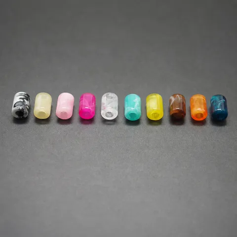 Cuentas de Barril Acrílicas Coloridas Agujero Grande Cuentas Sueltas Cuentas de Ámbar de Imitación Multicolor Para Manualidades de Joyería DIY