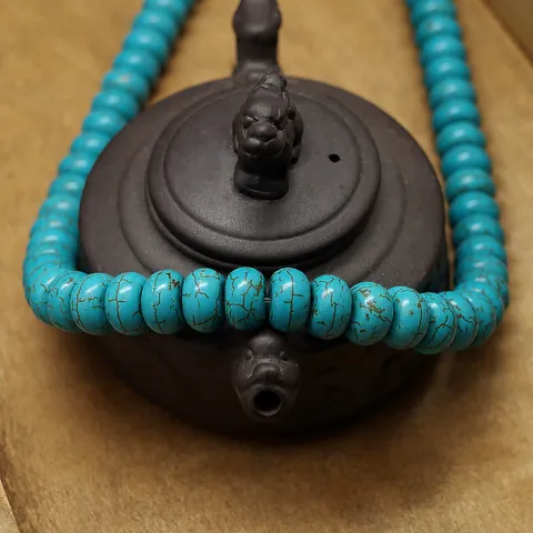 Cuentas Espaciadoras de Turquesa Sintética Disco Ábaco Cuentas Sueltas para Accesorios de Fabricación de Joyas Bodhi Pulsera de Cuentas de Buda DIY