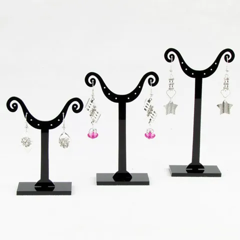 Présentoir de Boucles d'Oreilles en Acrylique en Forme de Corne Porte-Bijoux Organisateur pour Clous Vitrine Maison