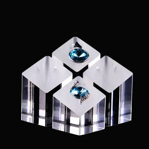 Transparent Acrylic Jewelry Display Stand 4-Piece Set Ring Earring Pendant Showcase Organizer Holder