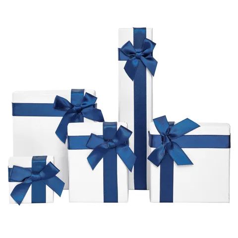Korean Style Bowknot Ribbon Paper Jewelry Gift Box Necklace Ring Earring Storage Packaging Case For Party