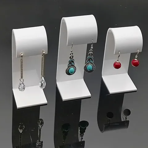 Présentoir de Boucles d'Oreilles en Acrylique Transparent Blanc Noir Support de Bijoux pour Vitrine de Vente et Accessoires Photo