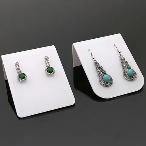 Acrylic Earring Display Stand Transparent White Jewelry Organizer Rack L Shape Desktop Holder Showcase For Studs Earrings