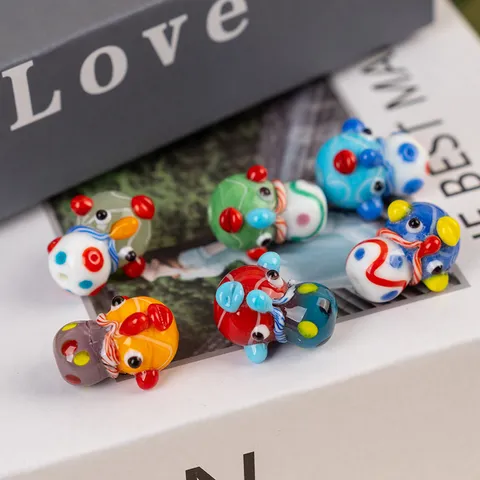 Glass Beads Phoenician Human Face Cartoon Loose Beads DIY Handmade Bracelet Necklace Jewelry Making Accessories