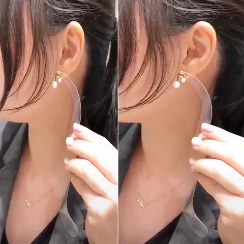 Transparent Acrylic Earring Display Stand Curved Ear Studs Try On Holder Live Streaming Jewelry Showcase Display Props