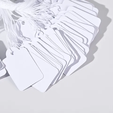 Leere Weiße Papier Geschenkanhänger Mit Kordel Preisschilder Für Schmuck Handschrift Nummer Display Handwerk