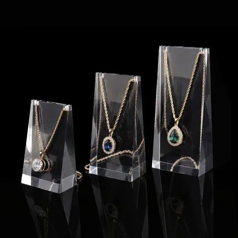 Transparent Acrylic Jewelry Display Stand For Necklace Pendant Chain Ring Organizer Showcase Display Holder