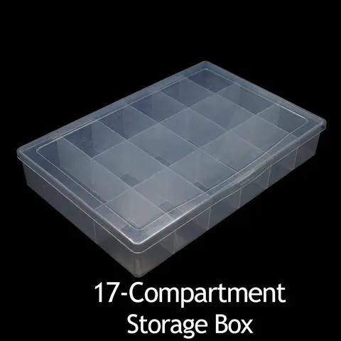 Διαφανές Πλαστικό Kouti Apothikefsis 17-Grid Organizer Case Adjustable Compartments Container For Jewelry Small Parts