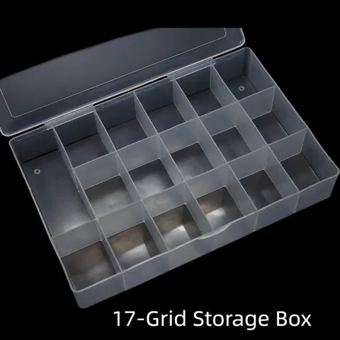 Διαφανές Πλαστικό Kouti Apothikefsis 17-Grid Organizer Case Adjustable Compartments Container For Jewelry Small Parts