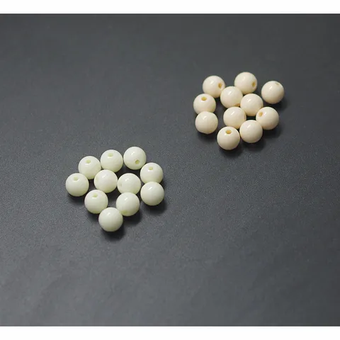 Cuentas Redondas de Plástico Ecológicas Blanco Roto Beige Cuentas Sueltas Para DIY Pulsera Joyería Manualidades