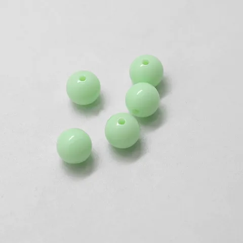 Cuentas Sueltas Redondas de Plástico Ecológicas Coloridas Verdes Transparentes Accesorios de Manualidades para Joyería DIY