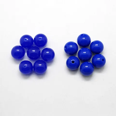 Cuentas Redondas de Plástico Azul Sólidas Y Transparentes Cuentas Sueltas A Granel Para Fabricación de Joyas Accesorios de Manualidades DIY