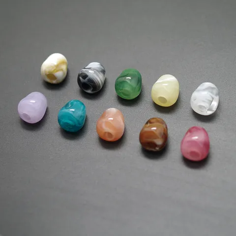 Cuentas de Acrílico de Agujero Grande Irregular Degradado Bicolor Cuentas Sueltas DIY Para Fabricación de Joyas Accesorios