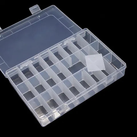 Transparante Kunststof Opbergdoos 24 Vakken Afneembare Organizer Container Voor Sieraden Kralen Ambacht Kleine Onderdelen