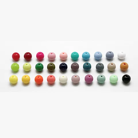 Cuentas Redondas de Plástico Acrílico Mixtas Coloridas Cuentas Sueltas Para Fabricación de Joyas DIY Manualidades Y Accesorios