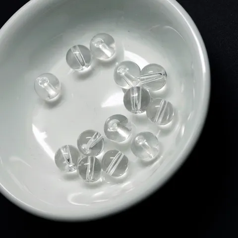 Cuentas Redondas de Acrílico Transparente Lisas Pulidas Perforadas Cuentas Sueltas para Accesorios de Fabricación de Joyas DIY