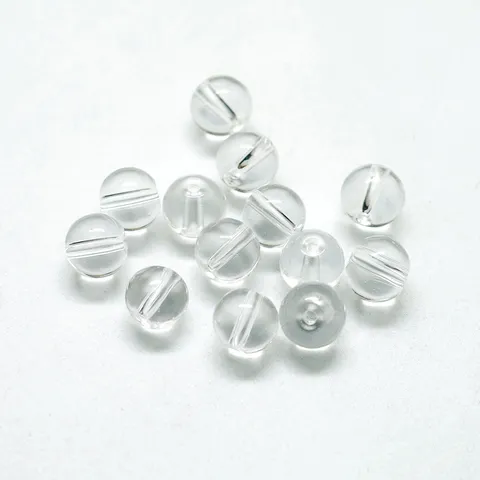 Cuentas Redondas de Vidrio Transparente Cuentas de Cristal Artificial Para Fabricación de Joyas Pulsera DIY