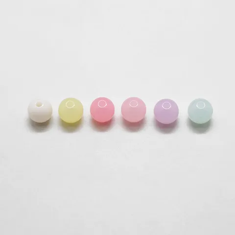 Cuentas Redondas de Plástico Acrílico Coloridas Cuentas Sueltas Estilo Dulce para Accesorios de Fabricación de Joyas DIY