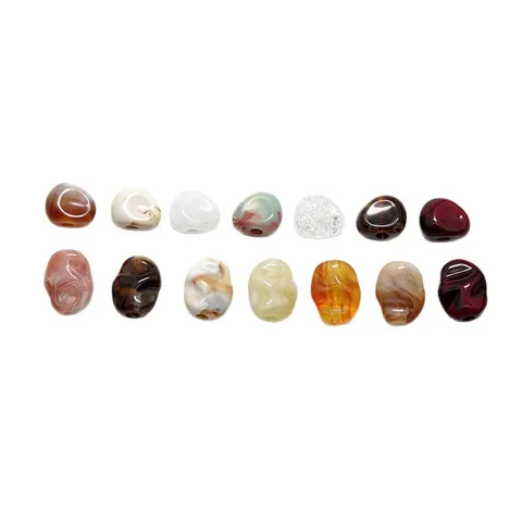 Abalorios de Acrílico Irregular con Agujero Grande Color Mezclado Cuentas Espaciadoras Sueltas para Accesorios de Manualidades de Joyería DIY