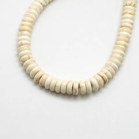 Piedra Sintética Cuentas Espaciadoras de Ábaco Cuentas Sueltas Imitación Turquesa Blanca Para Fabricación de Joyas DIY Accesorios de Pulsera de Collar