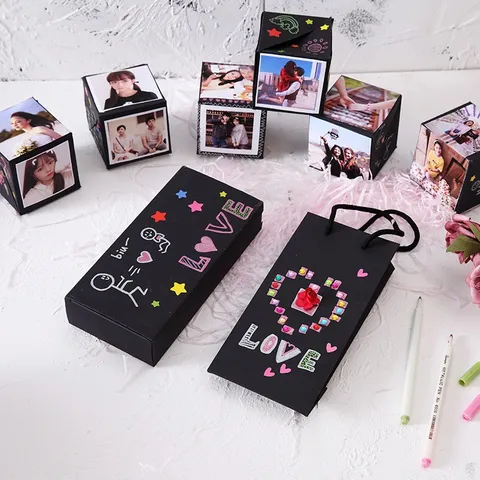 Caja de Explosión DIY Caja de Regalo Sorpresa Álbum de Fotos Creativo para San Valentín Aniversario Fiesta de Cumpleaños
