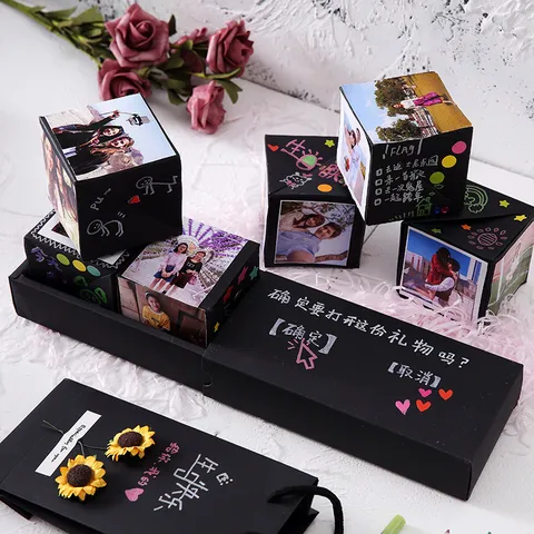 Caja de Explosión DIY Caja de Regalo Sorpresa Álbum de Fotos Creativo para San Valentín Aniversario Fiesta de Cumpleaños